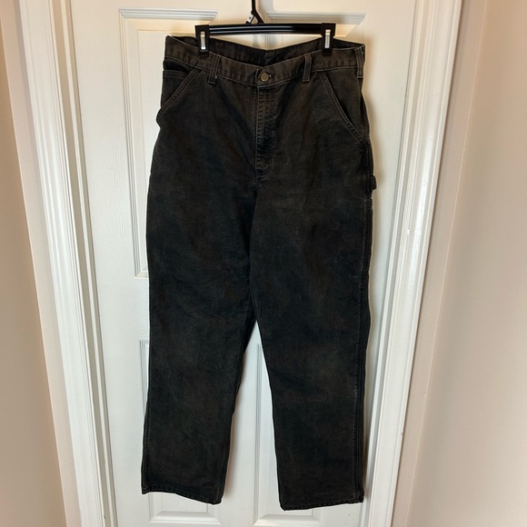 CARHARTT MENS BLACK PANTS 36x34 DUNGAREE FIT - Picture 1 of 6